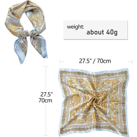Women Light Paisley Headscarf Satin Bandana Pattern Polyester Breathable Scarves - Picture 4 of 7